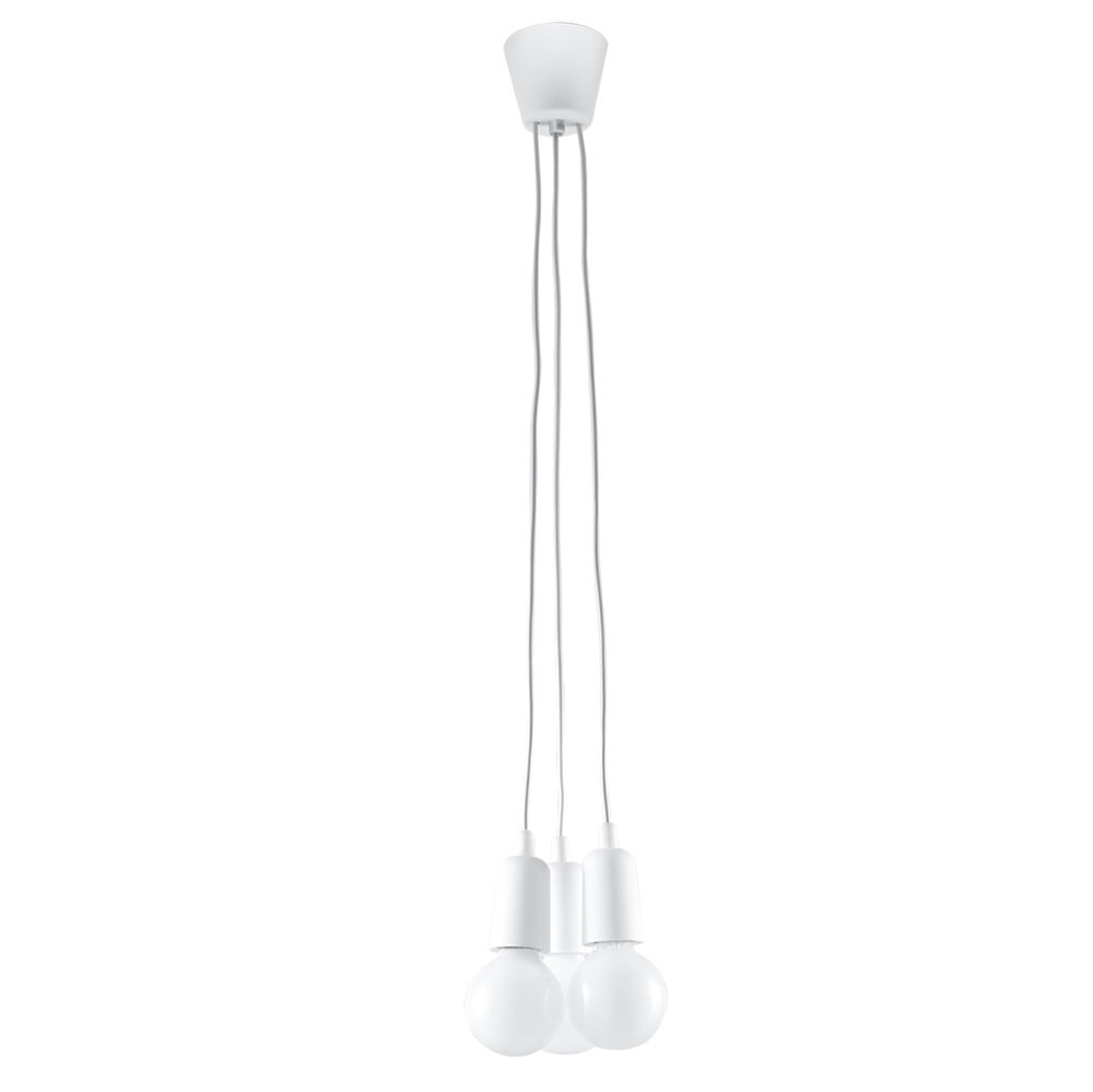 Suspension LED 'Cuffies' Blanc IP20 Câble AjusTable 3 xE27
