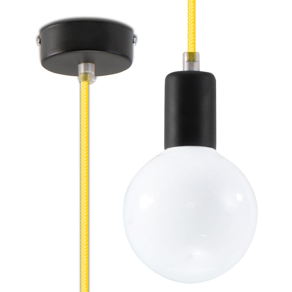 Suspension LED 'Beugneux' Jaune IP20 Câble AjusTable 1 xE27