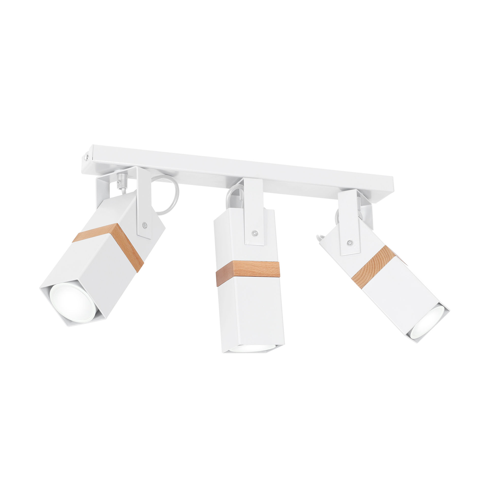 Plafonnier LED 'Boschervilla' 3 xGU10 Métal + Bois Sans Ampoule