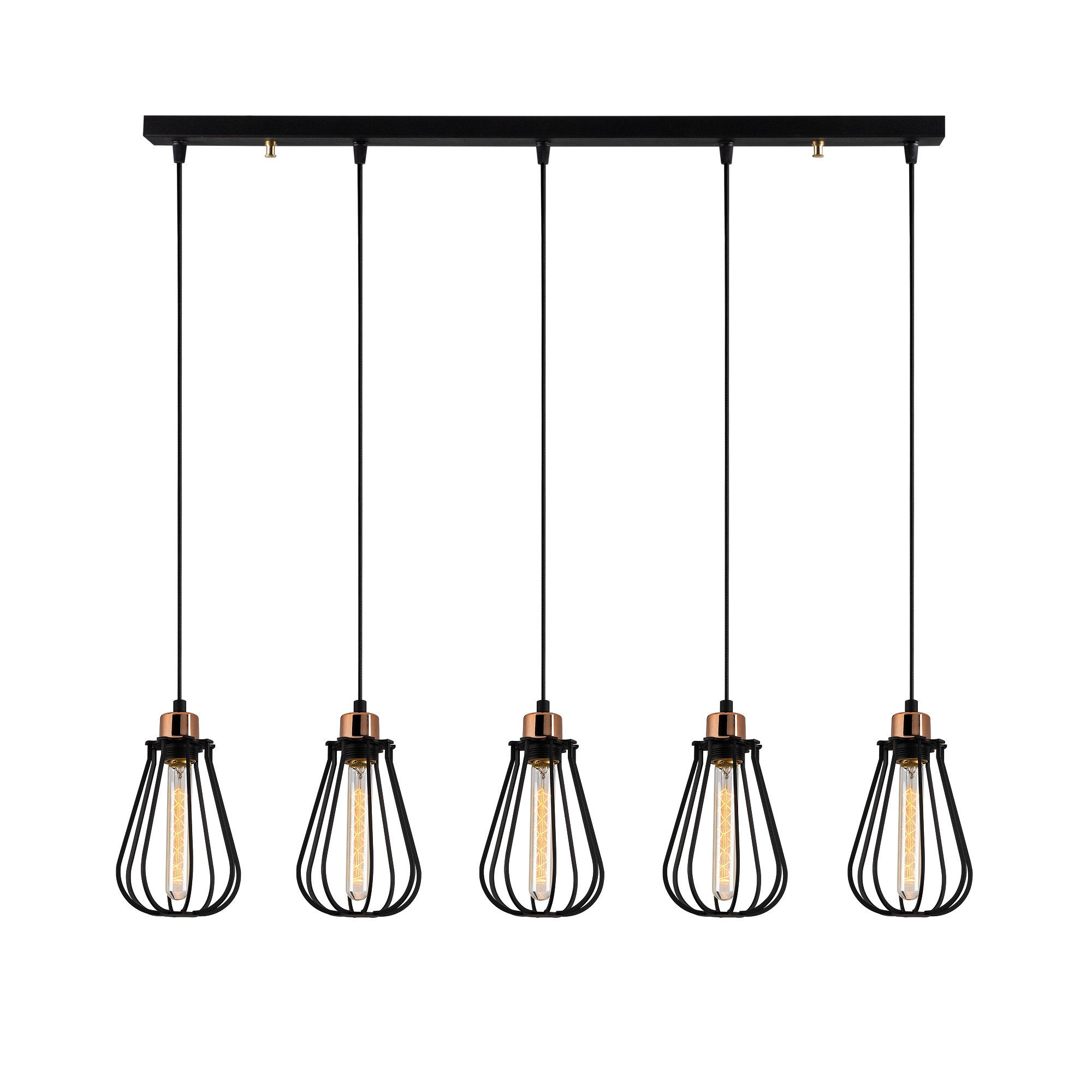 Suspension LED 'Cazaunous' Noir 5 x E27