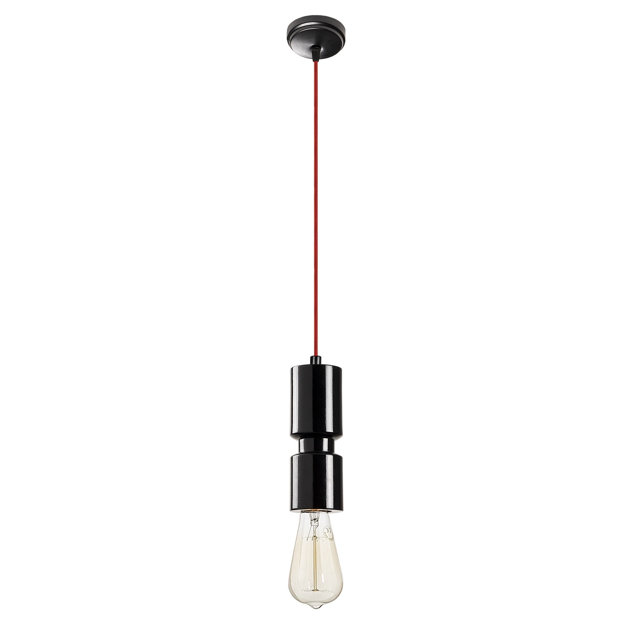 Suspension LED 'Guarbecque 3122' Bois/Noir 1 xE27