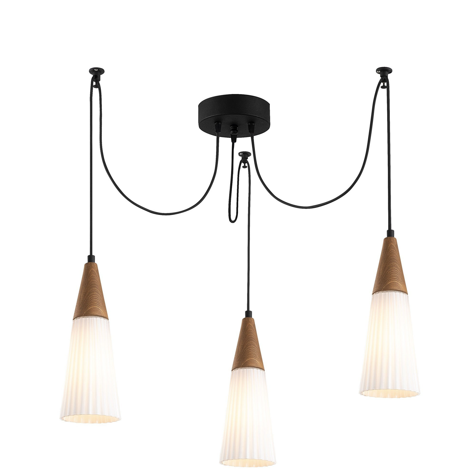 Suspension LED 'Turcey' 897' Noir 3 xE27