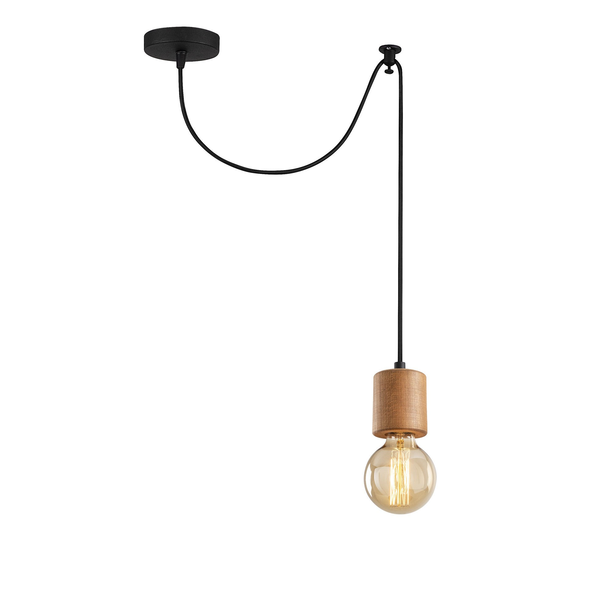 Suspension LED 'Trouhans' 58' Noir 1 xE27