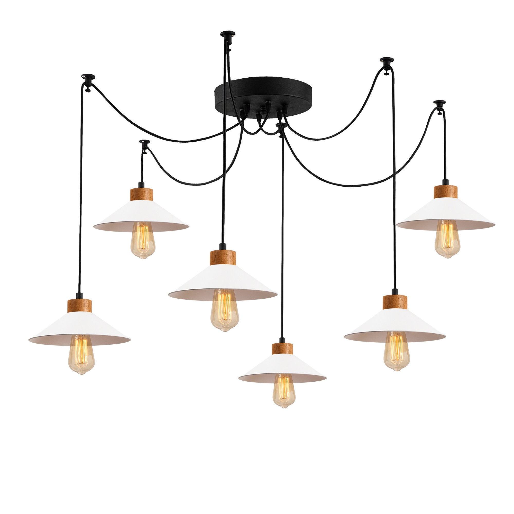 Suspension LED 'Hagetaubin' Blanc 6 x E27