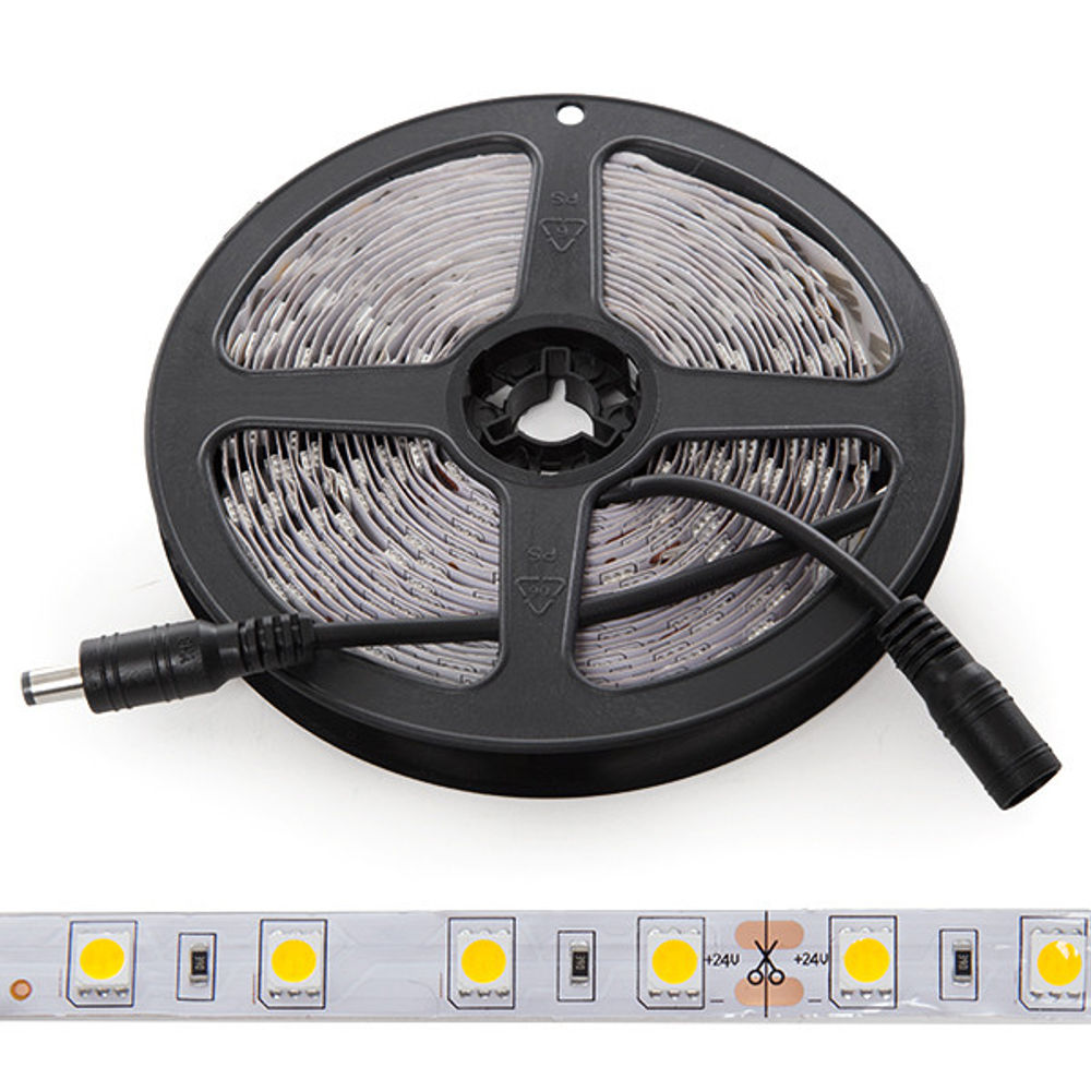 Ruban LED 'Pihem' 60 Led/M SMD 5050 60W 24VDC Blanc Chaud 2300K