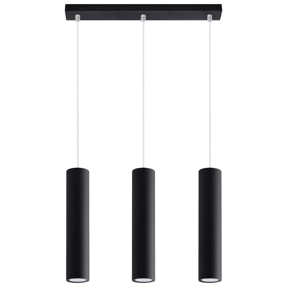Suspension LED 'Bertricourt' Noir IP20 Câble AjusTable 3 xGU10 Sans Ampoule