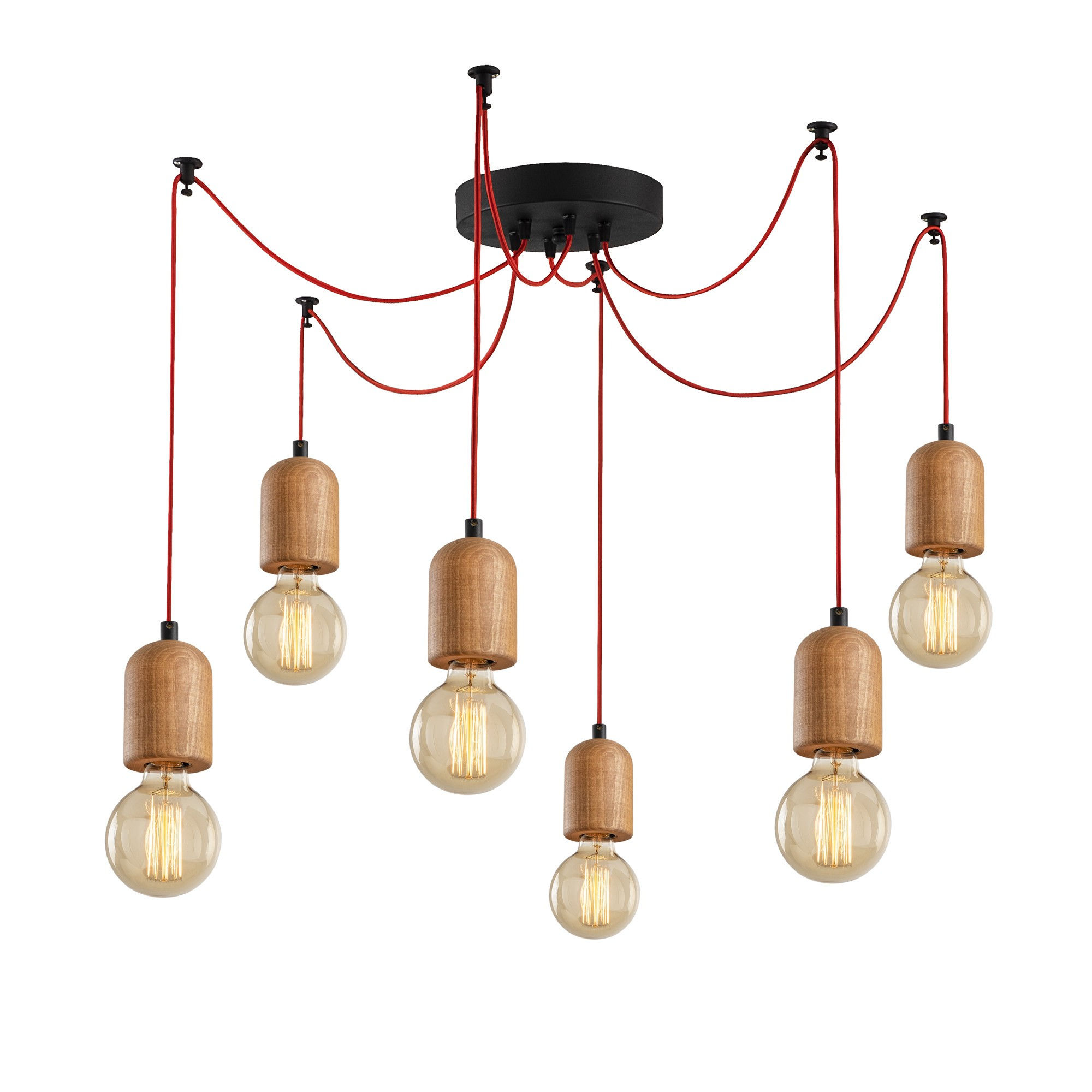 Suspension LED 'Uncey-le-Franc'30' Rouge 6x E27