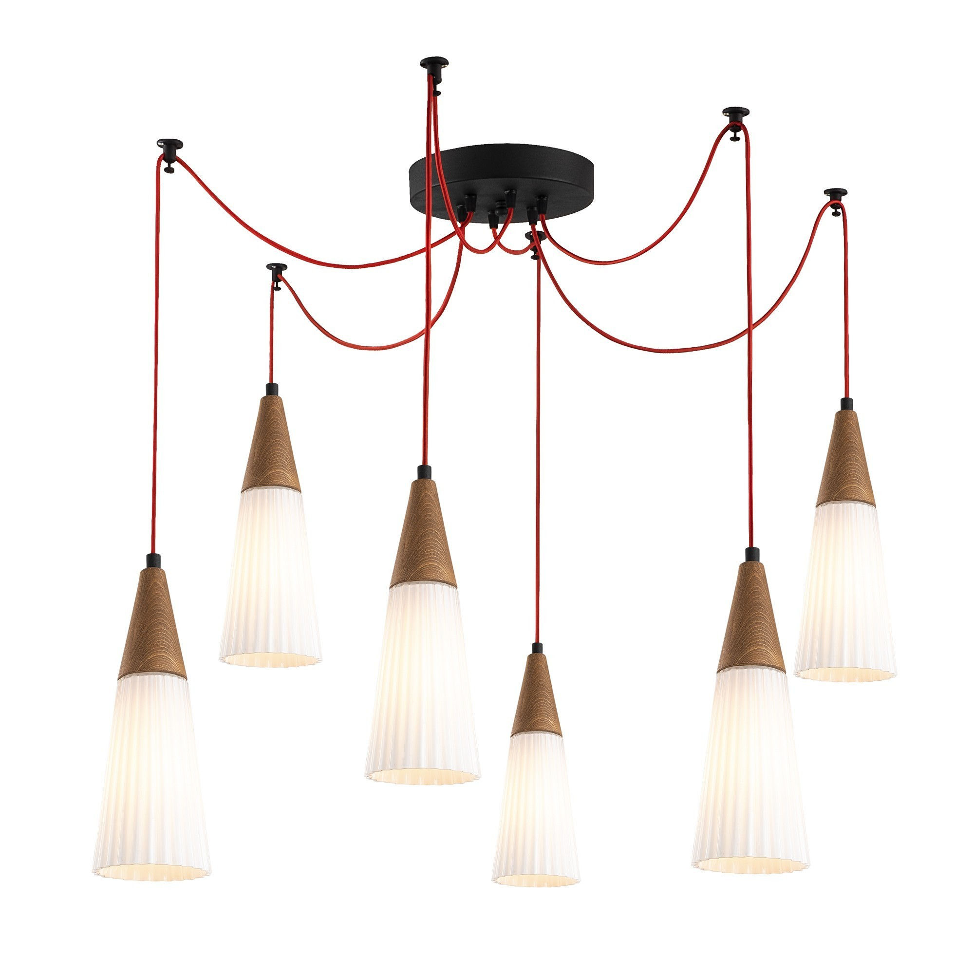 Suspension LED 'Turcey'907' Noir 6x E27