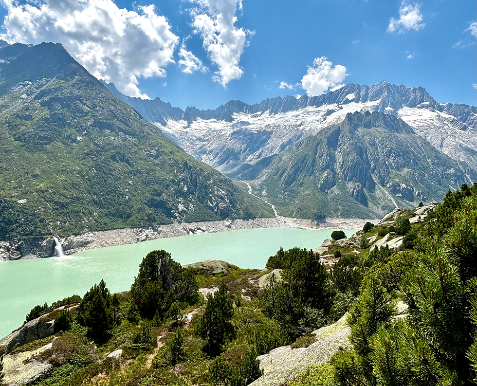Von einem Aussichtspunkt im Hochmoor könnt ihr sogar den Göscheneralpsee überblicken.