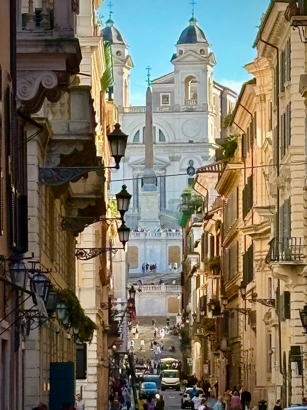 Weg zur spanischen Treppe am frühen Vormittag. Deshalb wimmelt es hier auch noch nicht vor Touristen.