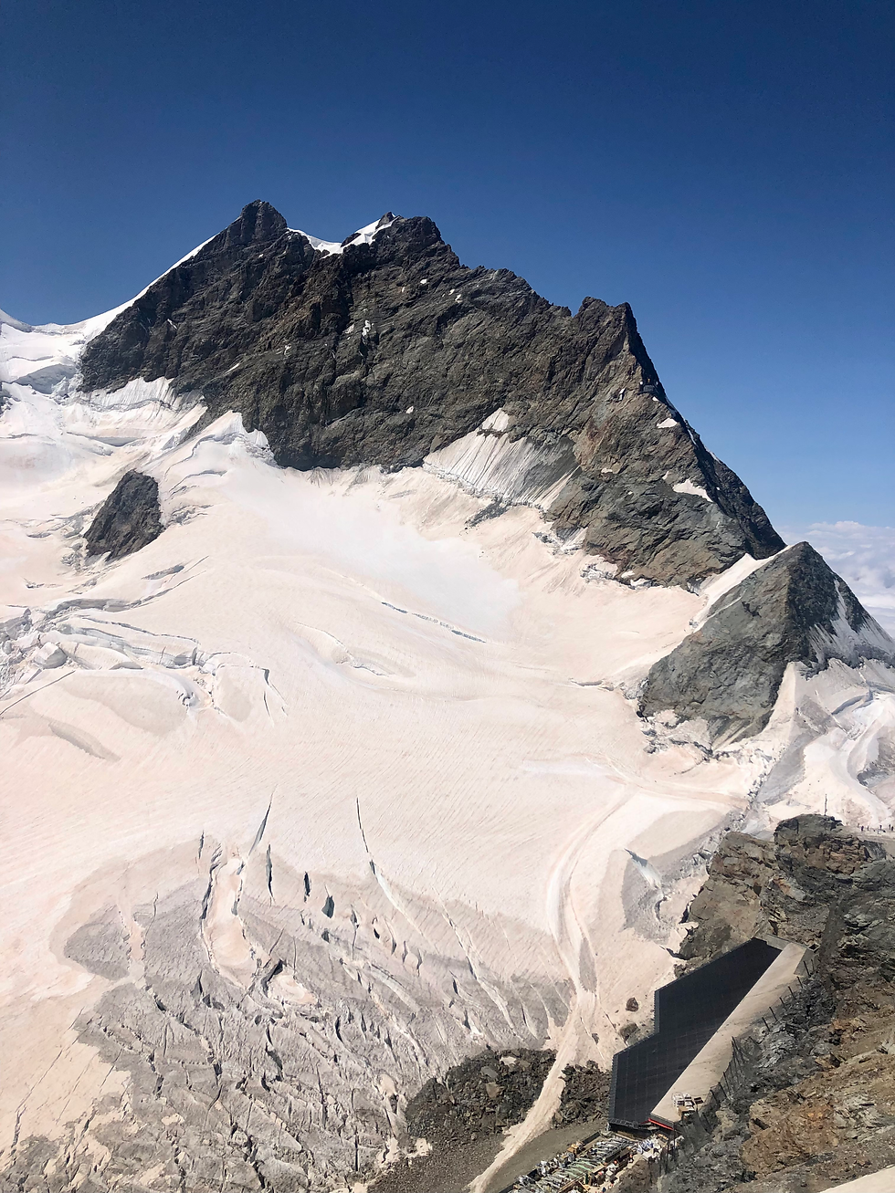 Das Jungfraujoch...genauer: beim höchsten Gipfel handelt es sich ums Joch.