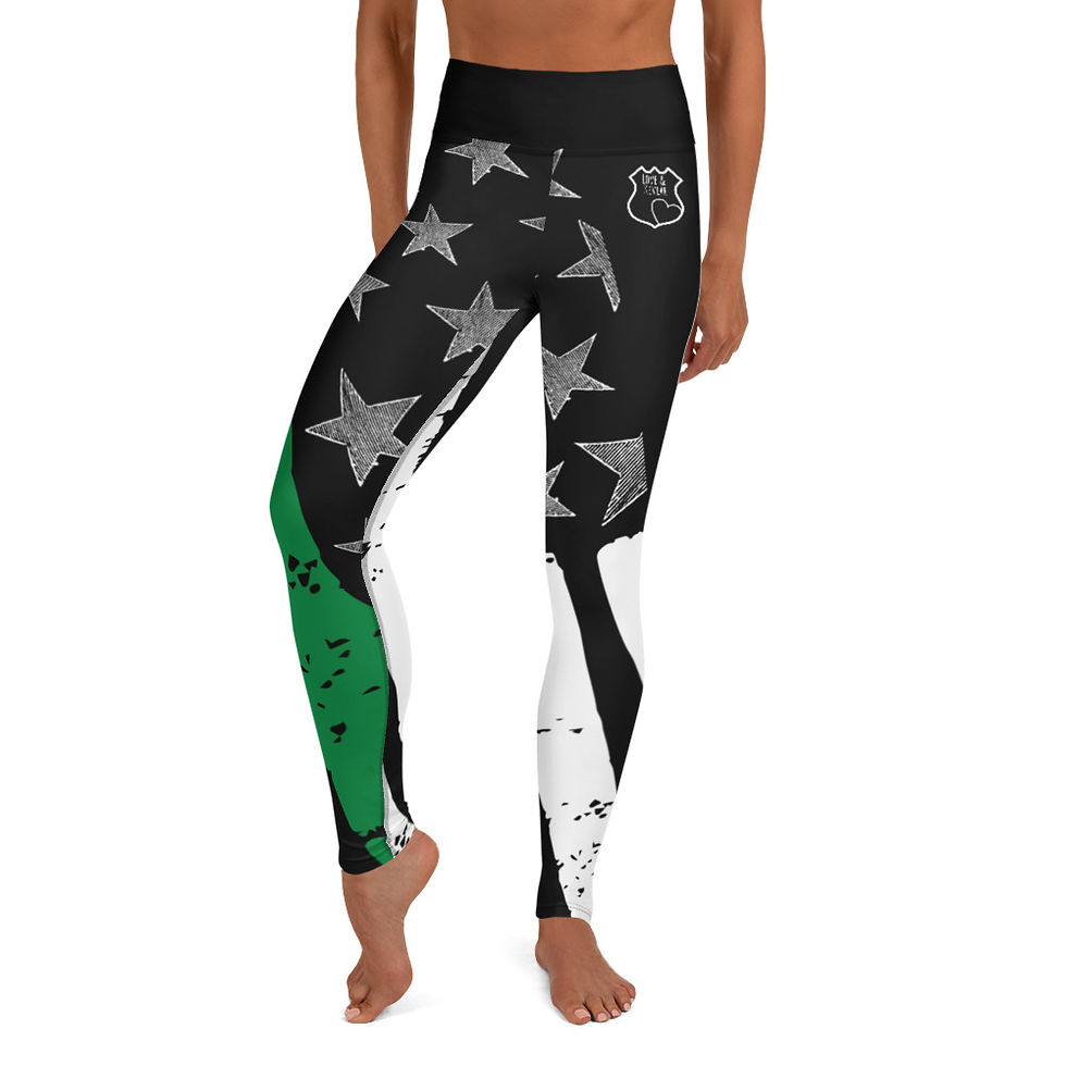 Vintage Green Line Leggings