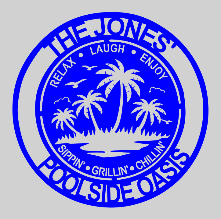 Thumbnail: Custom pool fun metal sign for coastal home decor