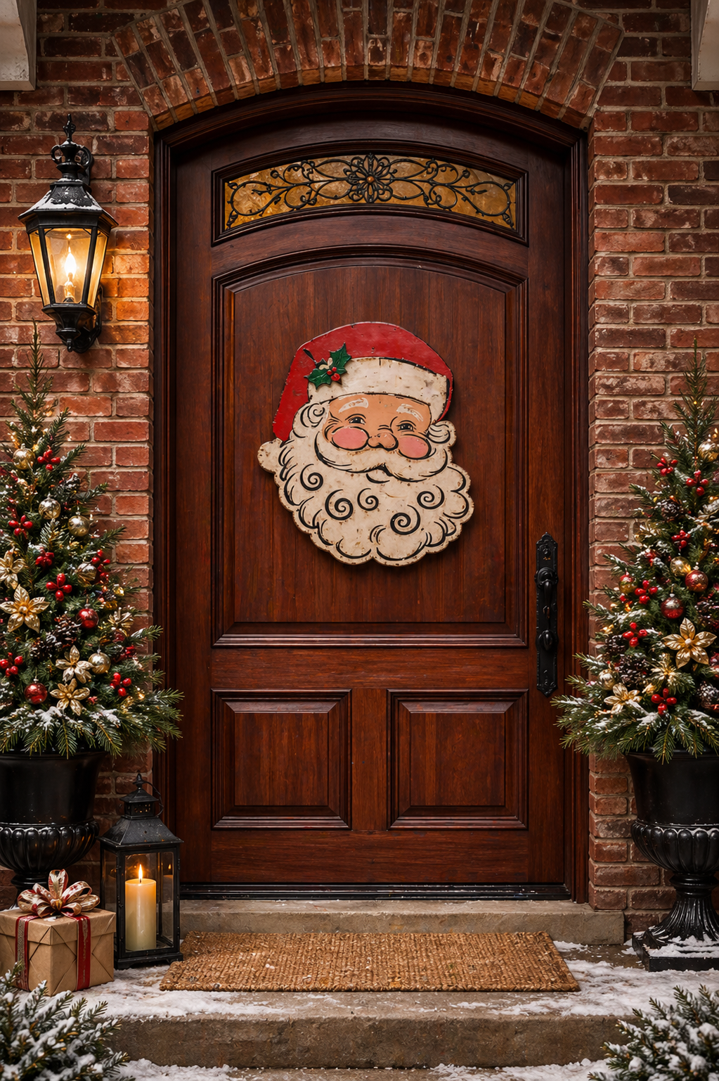 Classic Santa Metal Door Hanger