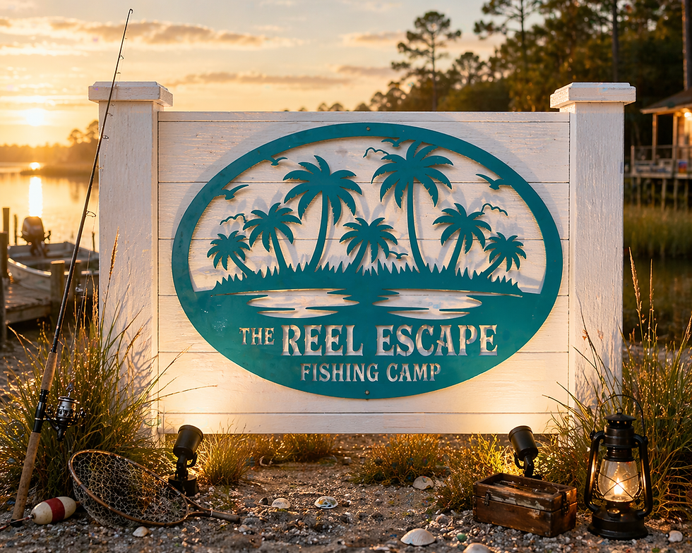 Thumbnail: Custom beach house metal sign for coastal home decor