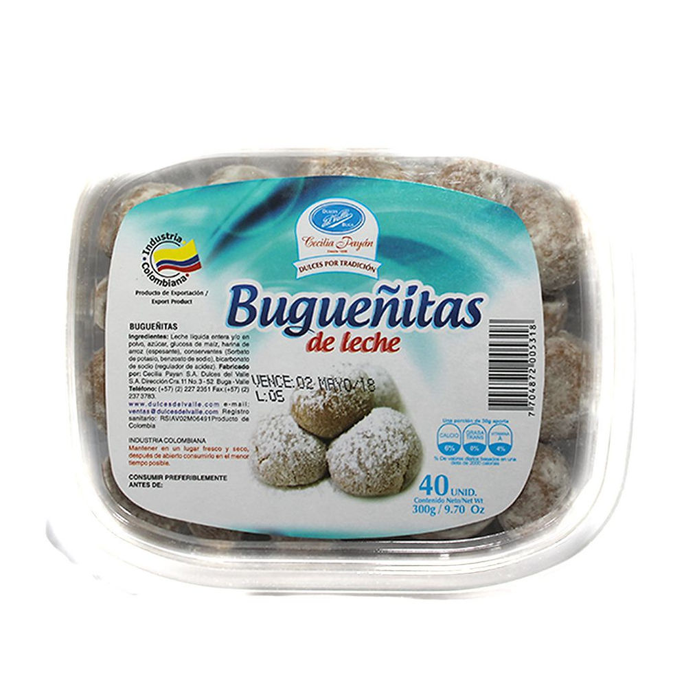 Buguenitas De Manjar Dulces Del Valle 300 Gr