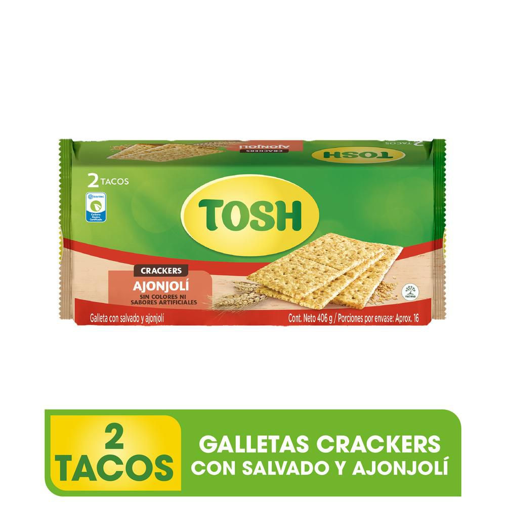 Galletas Tosh Crackers Ajonjolí X2 Tacos (406 Gr)