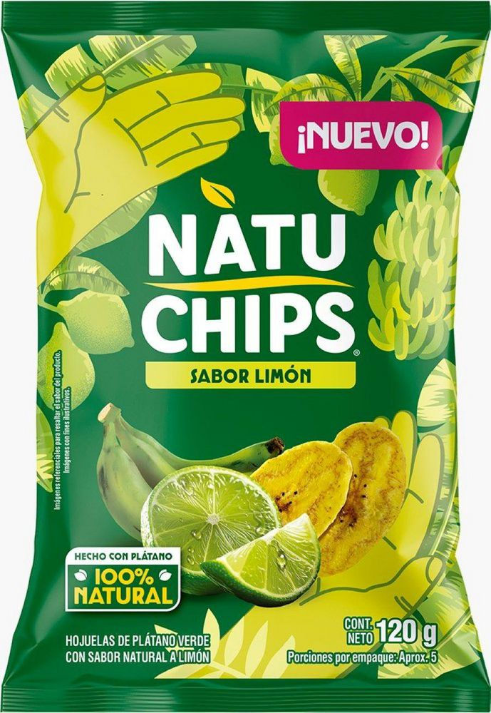 Pasabocas Natuchips Plátano Verde Limón (120 Gr)