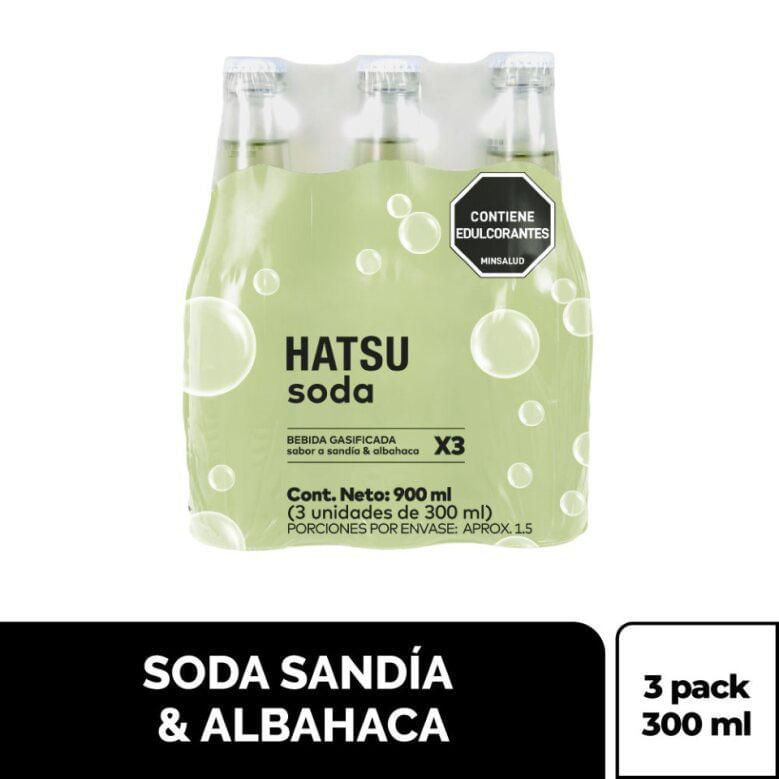 Soda Hatsu Sandía Y Albahaca X3Und 300Ml (900 Ml)