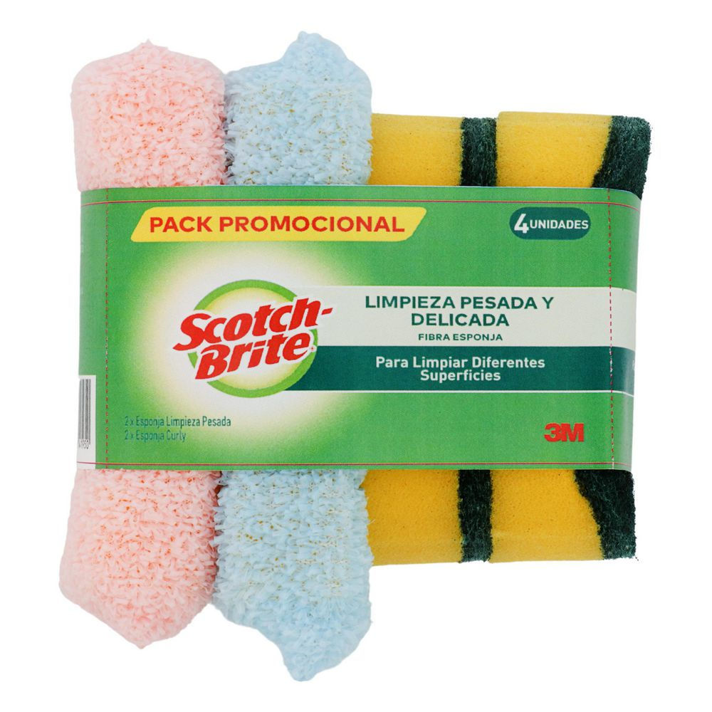 Esponja Scotch Brite Cocina Curly (4 Und)