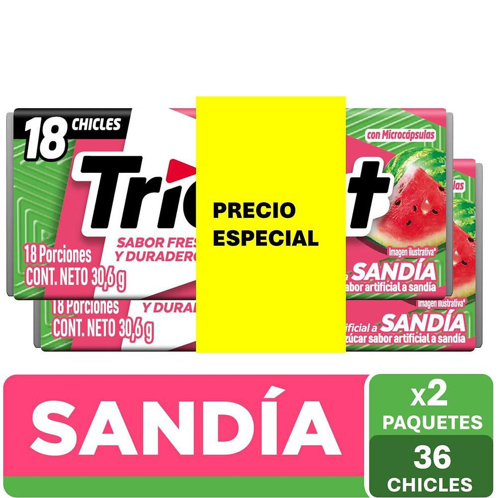 Chicle Trident Sin Azúcar Sandía X18Und (61.2 Gr)