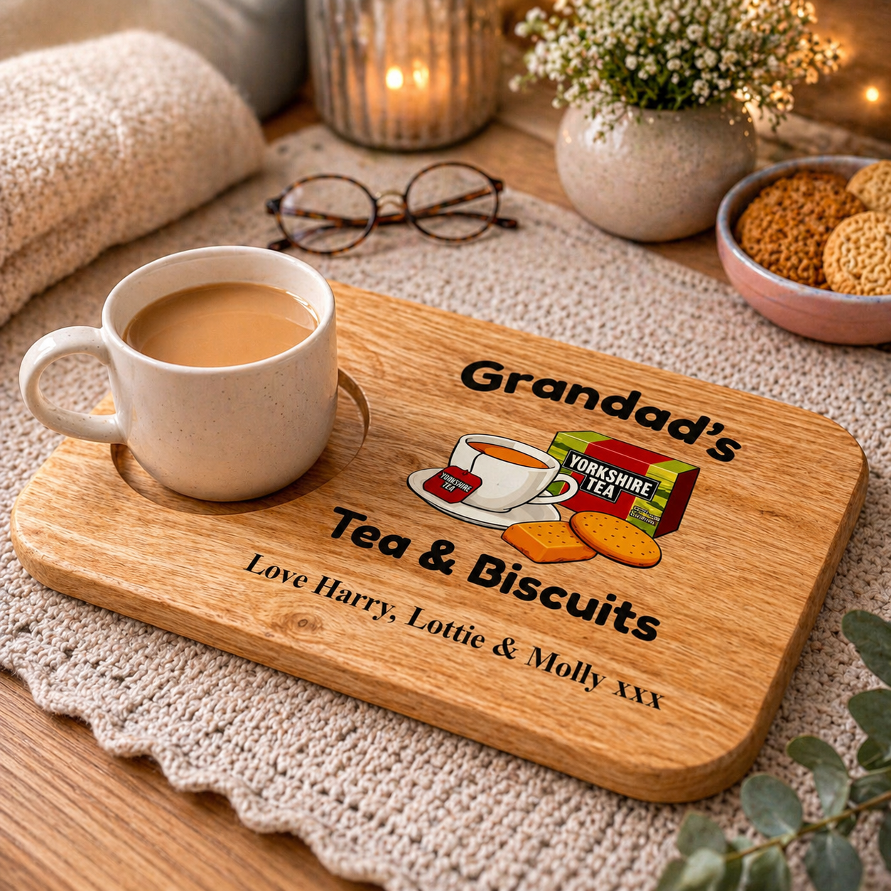 Personalised Tea & Biscuits Mug Board