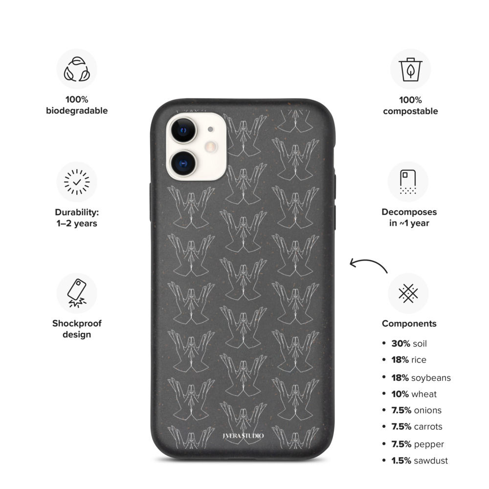 Padma (Lotus) Mudra Line Art Pattern Biodegradable iPhone Case