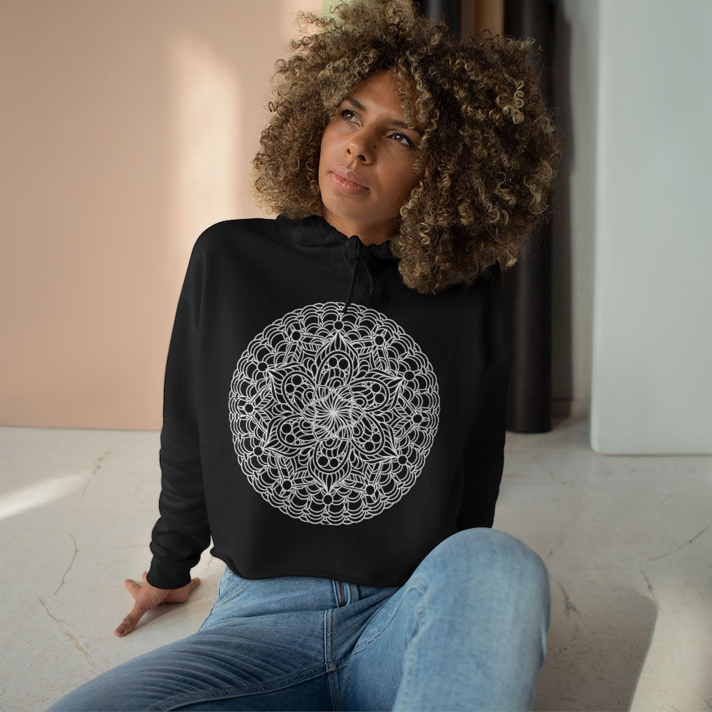 The Expanse Sacred Geometry Mandala Crop Hoodie