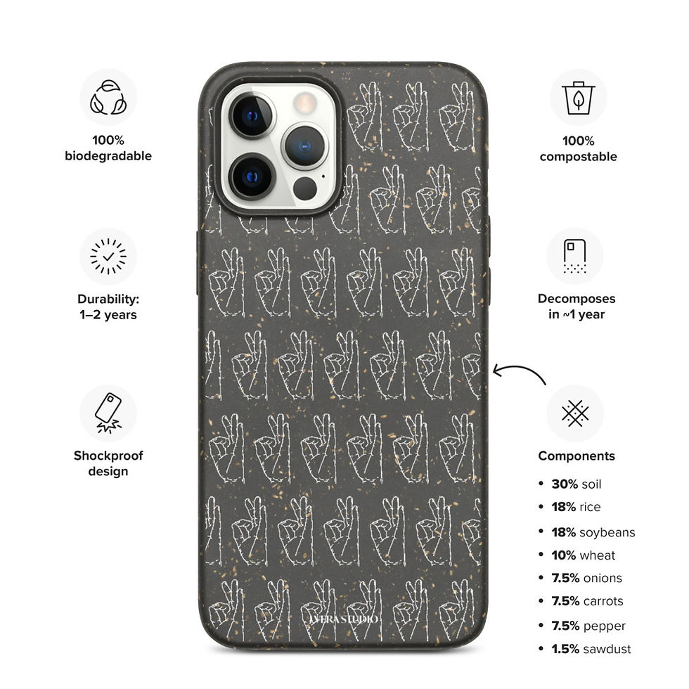 Thumbnail: Gyan Mudra Line Art Biodegradable iPhone Case