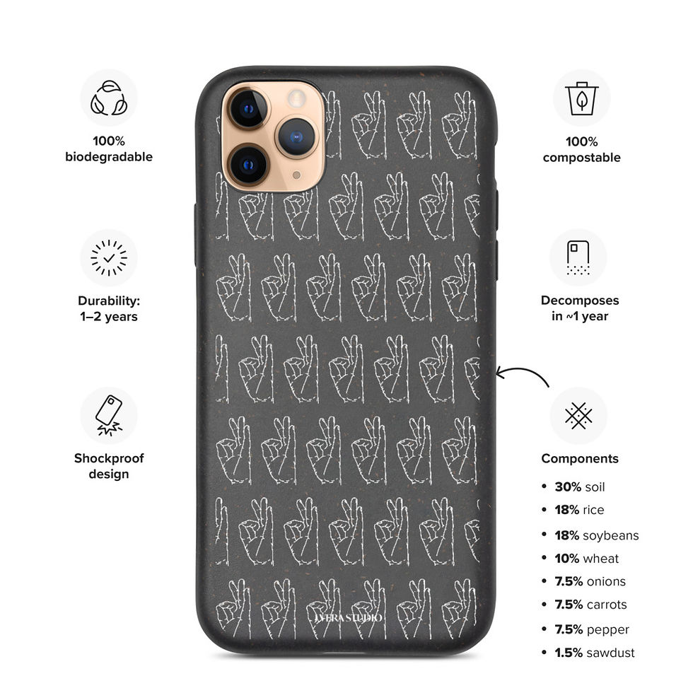 Thumbnail: Gyan Mudra Line Art Biodegradable iPhone Case