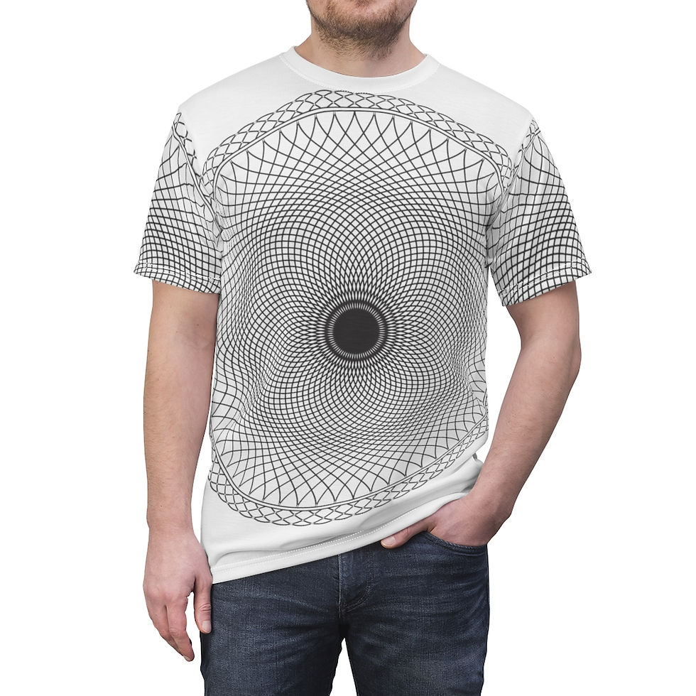 Thumbnail: Black Hole Sacred Geometry Mandala Quality Thick Microfiber Knit Tee