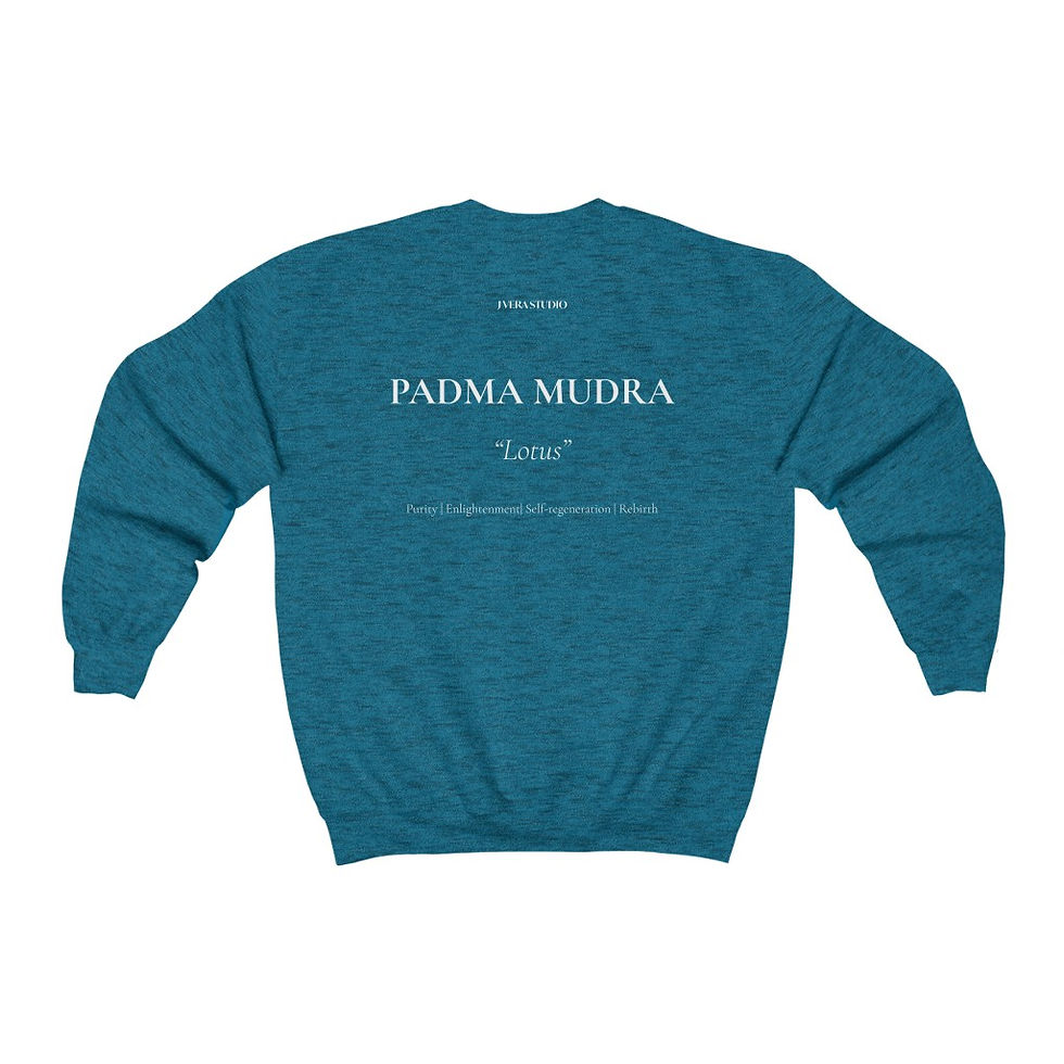 Thumbnail: Padma (Lotus) Mudra Line Art Unisex Heavy Blend™ Crewneck Sweatshirt