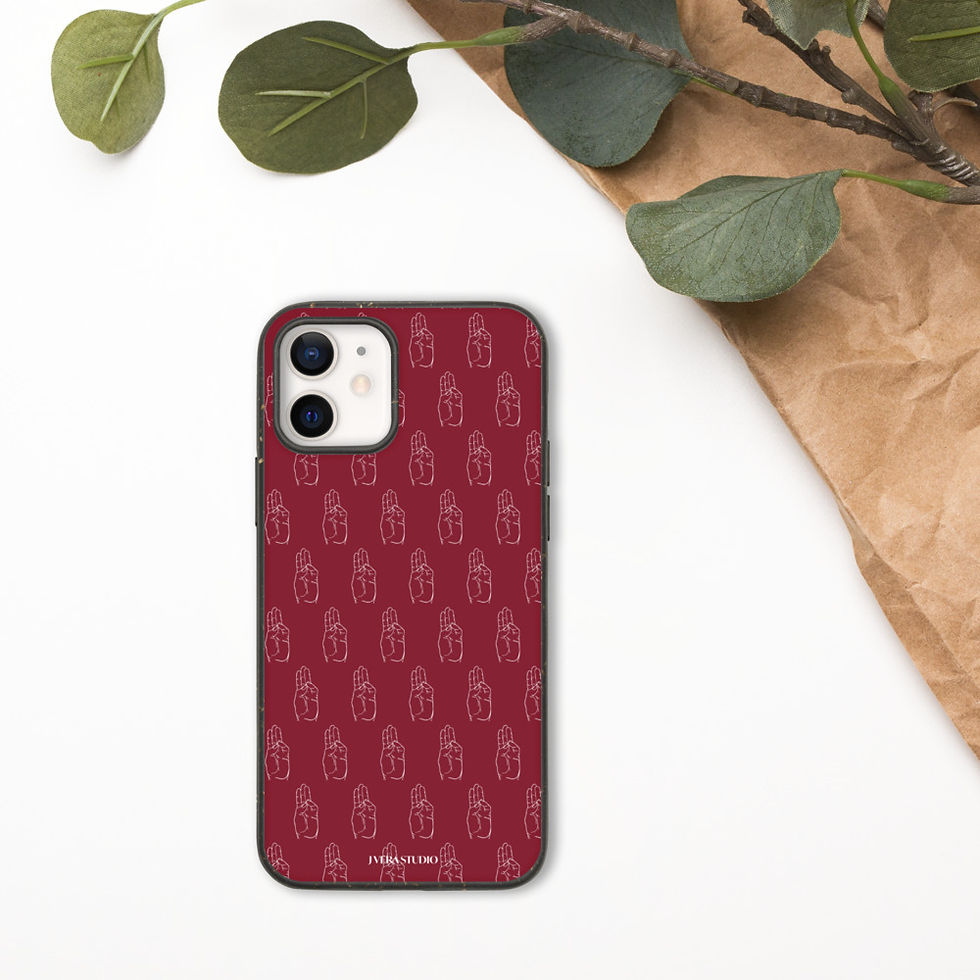 Thumbnail: Buddhi Mudra Line Art Pattern Biodegradable iPhone Case 