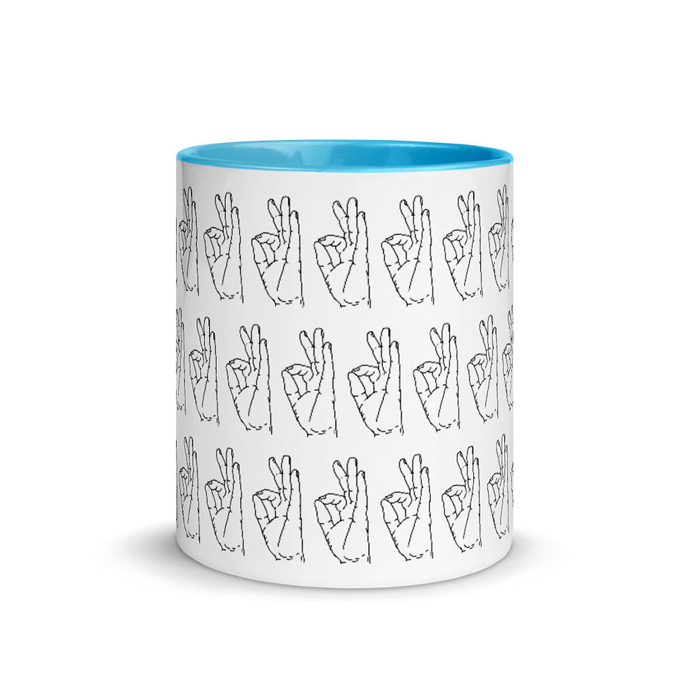 Thumbnail: Gyan (Chin) Mudra Line Art Pattern Mug with Color Inside