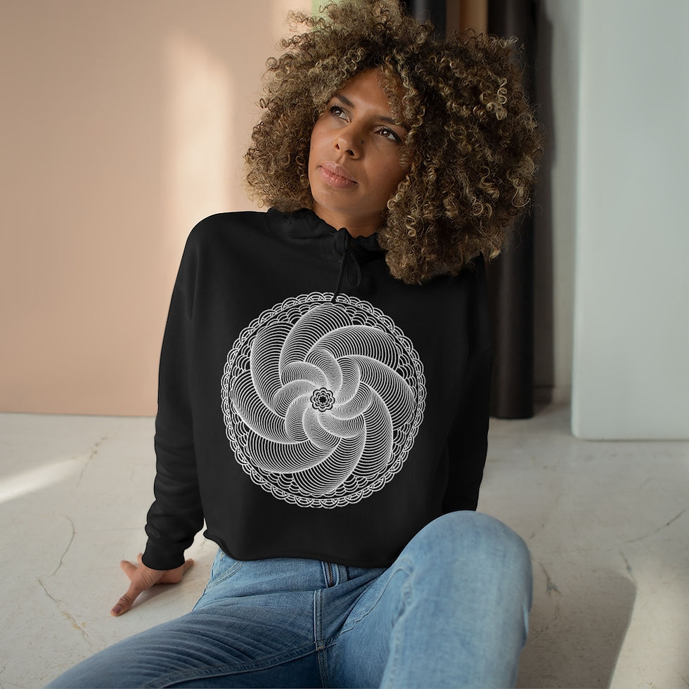 Thumbnail: Helix Sacred Geometry Mandala Crop Hoodie