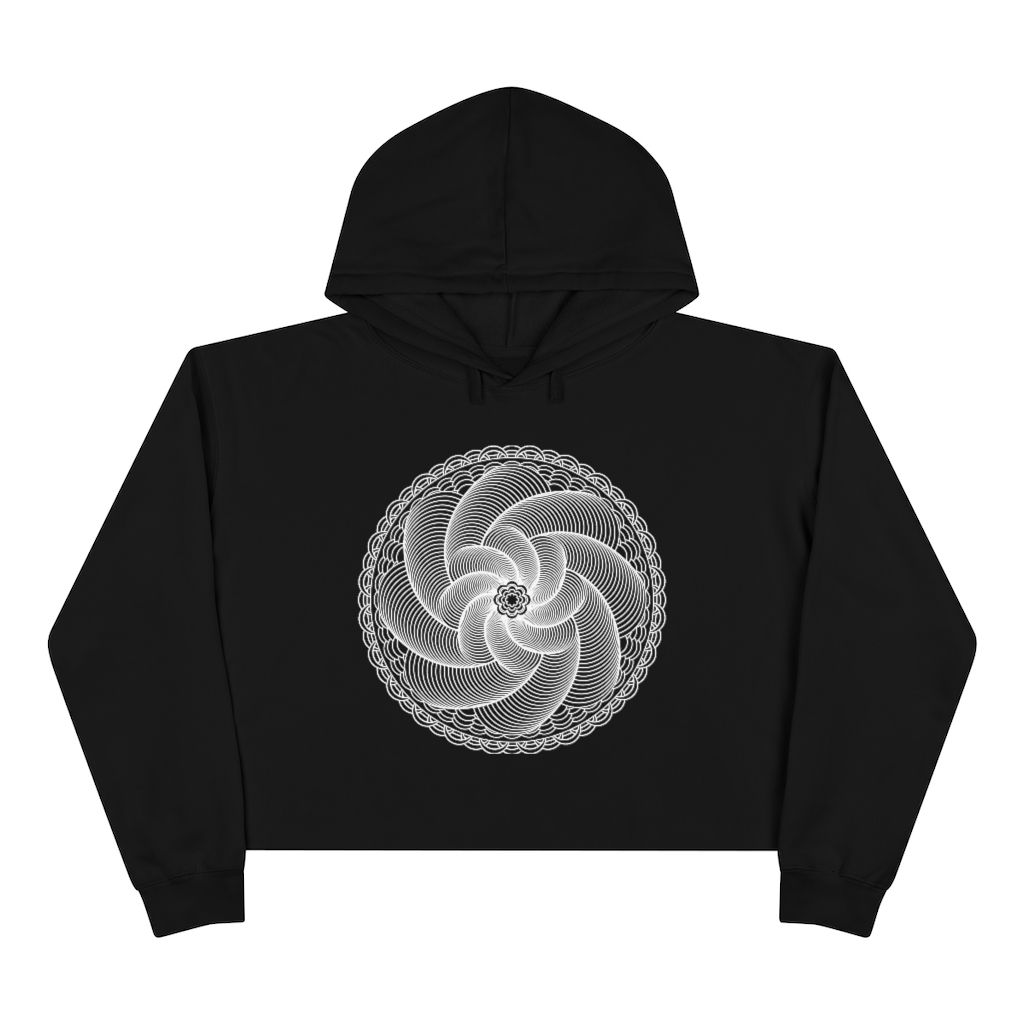 Helix Sacred Geometry Mandala Crop Hoodie