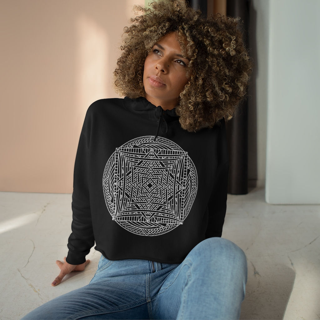 Infinite Mirror Sacred Geometry Mandala Crop Hoodie