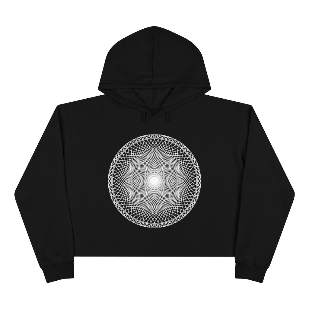 Black Hole Sacred Geometry Mandala Crop Hoodie