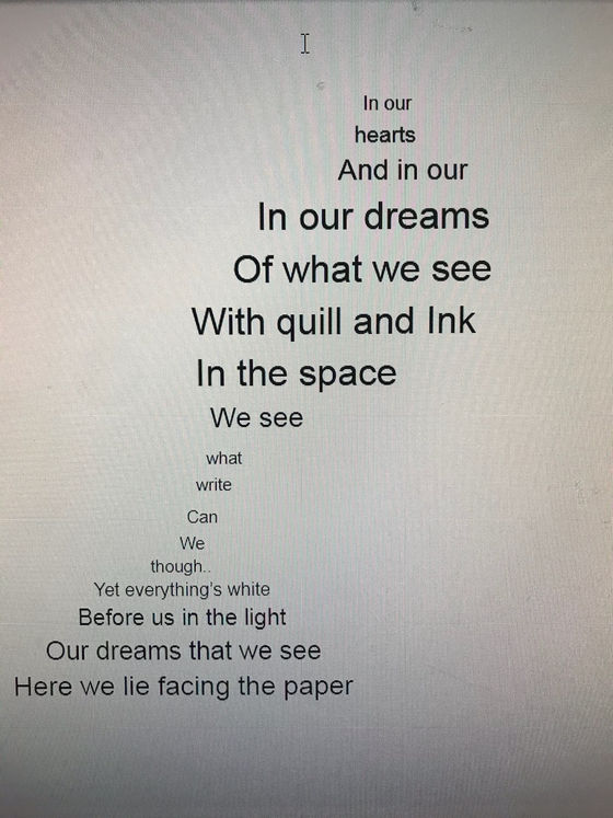 Quill Concrete Poem
