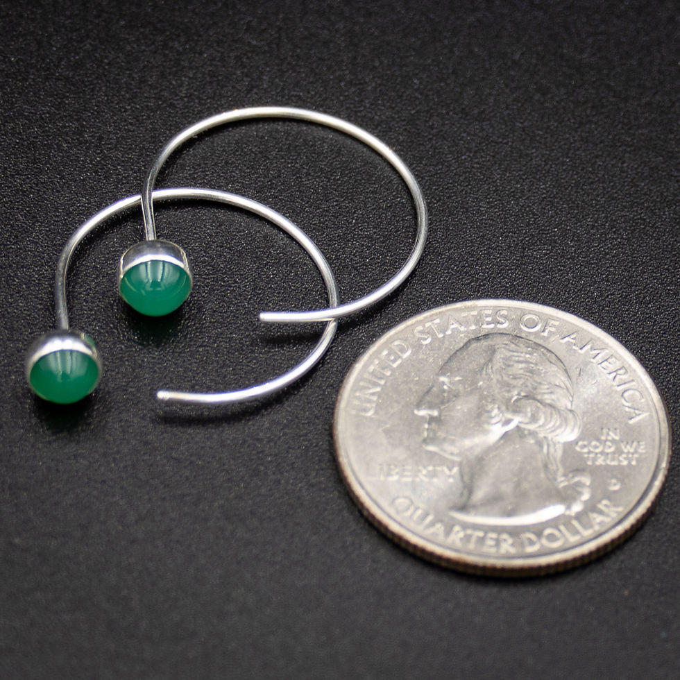 Thumbnail: Chrysoprase Reverse Hoop Earrings