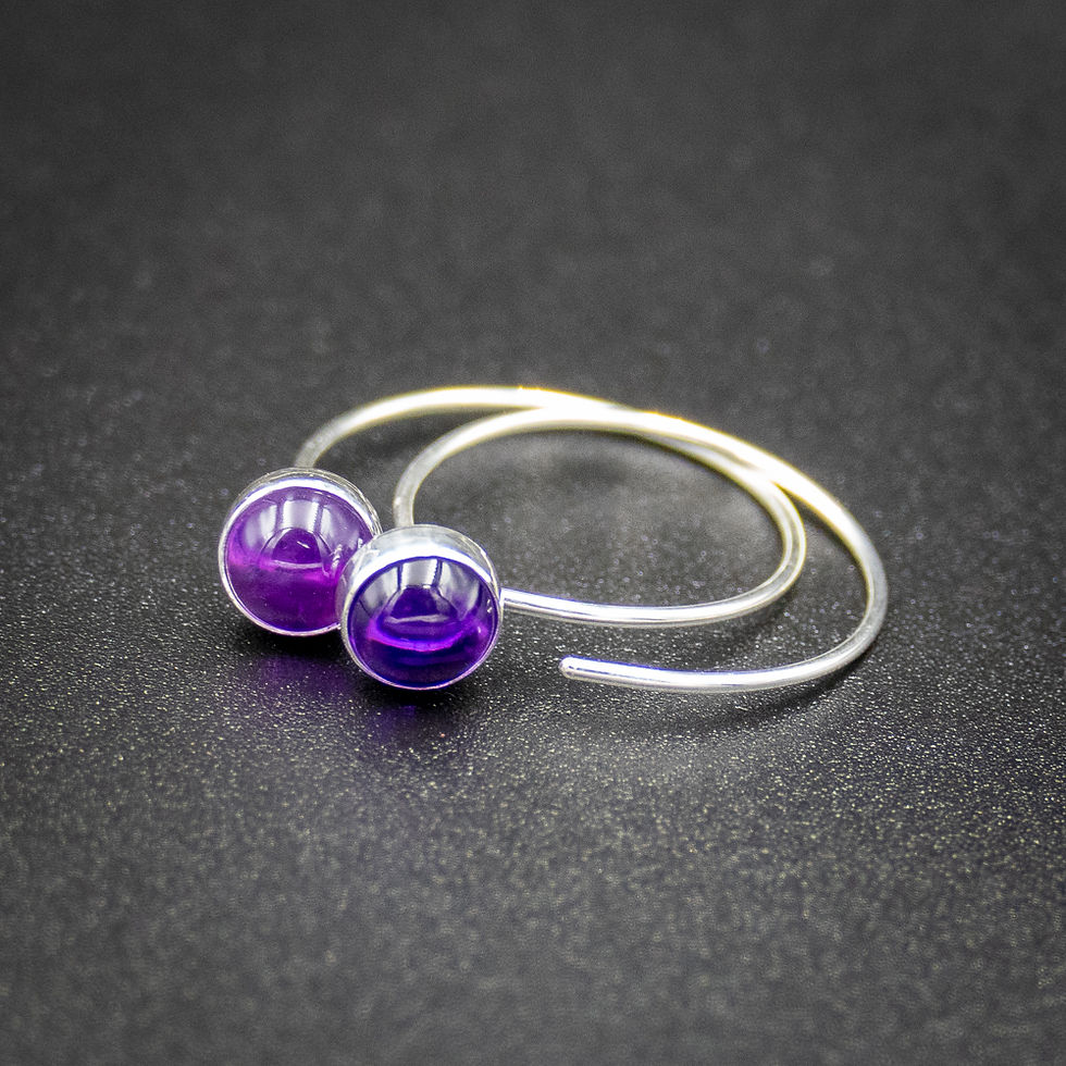 Thumbnail: Amethyst Reverse Hoop Earrings