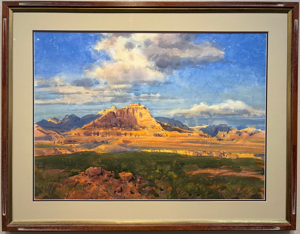 framed watercolor painting of Zion by spike Ress