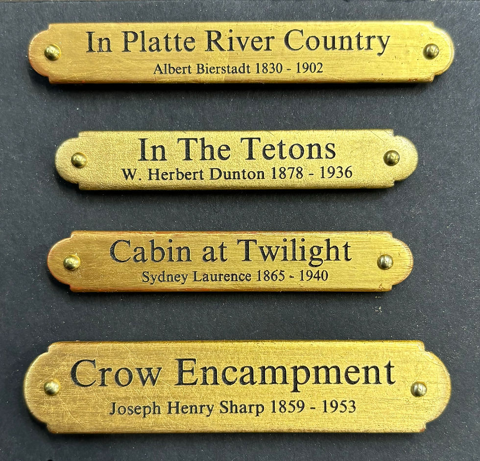 Thumbnail: Finished example of nameplates from gold river gallery in gold