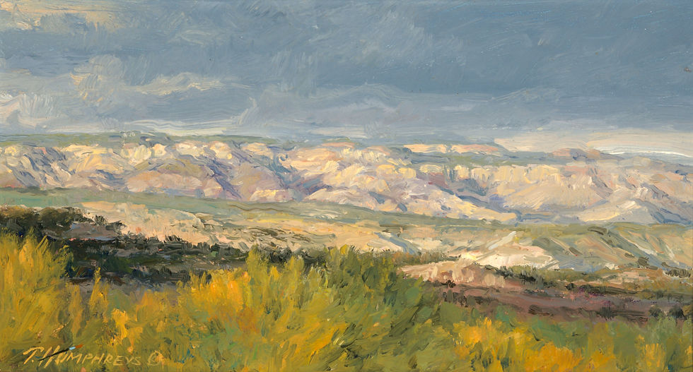 Oil painting by Travis Humphreys of the landscape in Escalante Utah