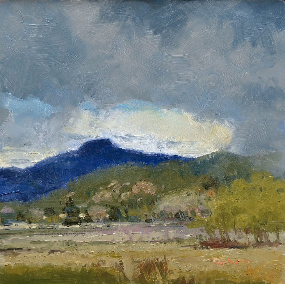 oil painting of Parowan mountain by spike Ress