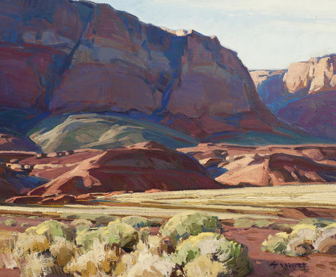 painting by Josh Elliott of the vermillion cliffs in southern utah at gold river gallery.