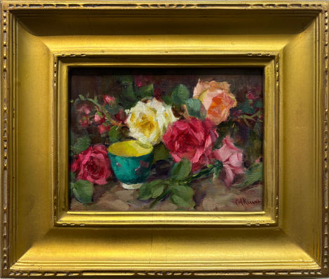 red, pink , and white roses by Carlene Reeves