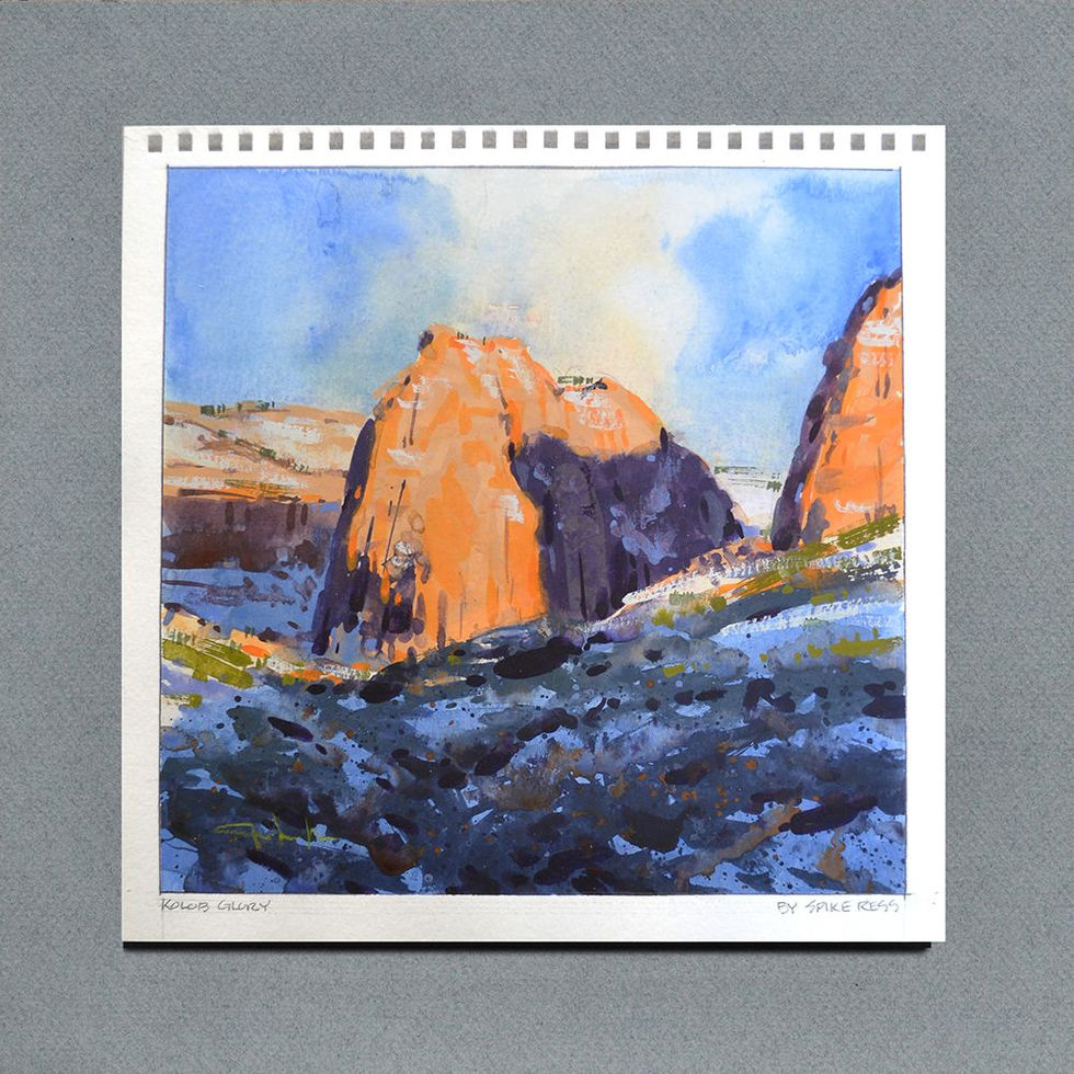 painting by spike Ress of kolob mountains for sale