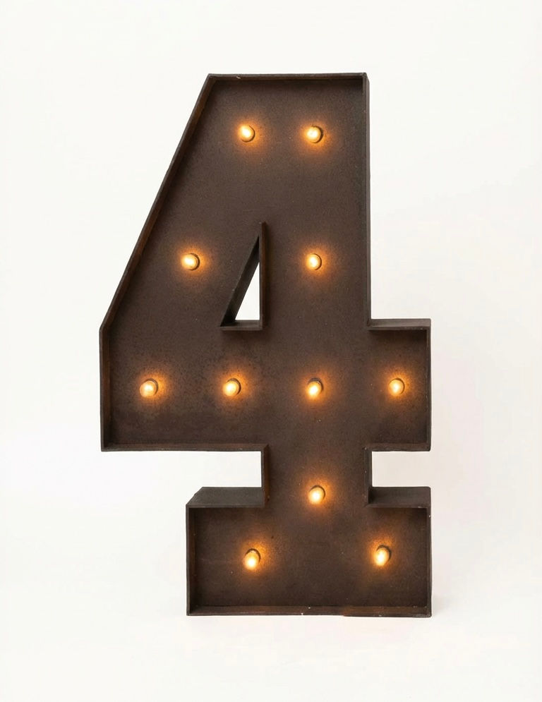 Black Number Marquee 