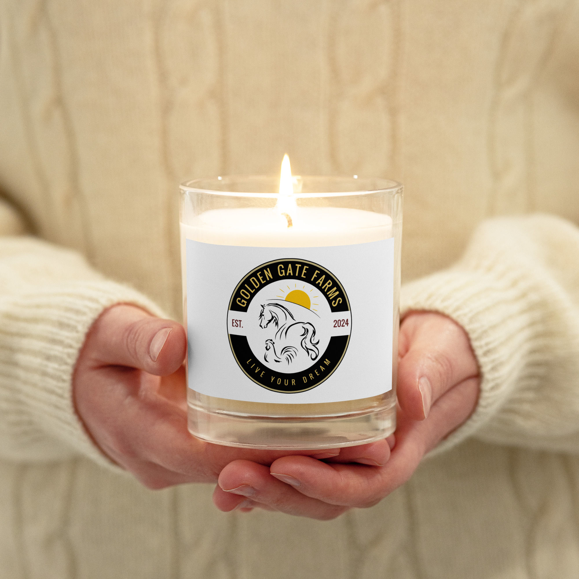 Golden Gate Farms - Glass jar soy wax candle